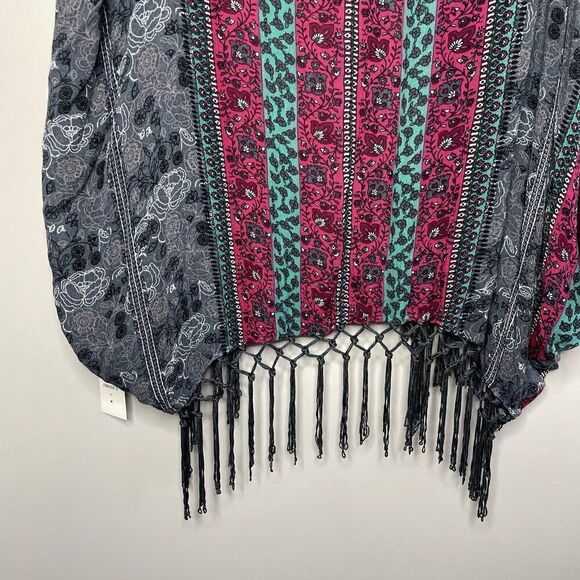 FOREVER 21 Sleeveless Top Womens S/M Open Cardigan NEW Fringe Detail Lightweight - Picture 6 of 9